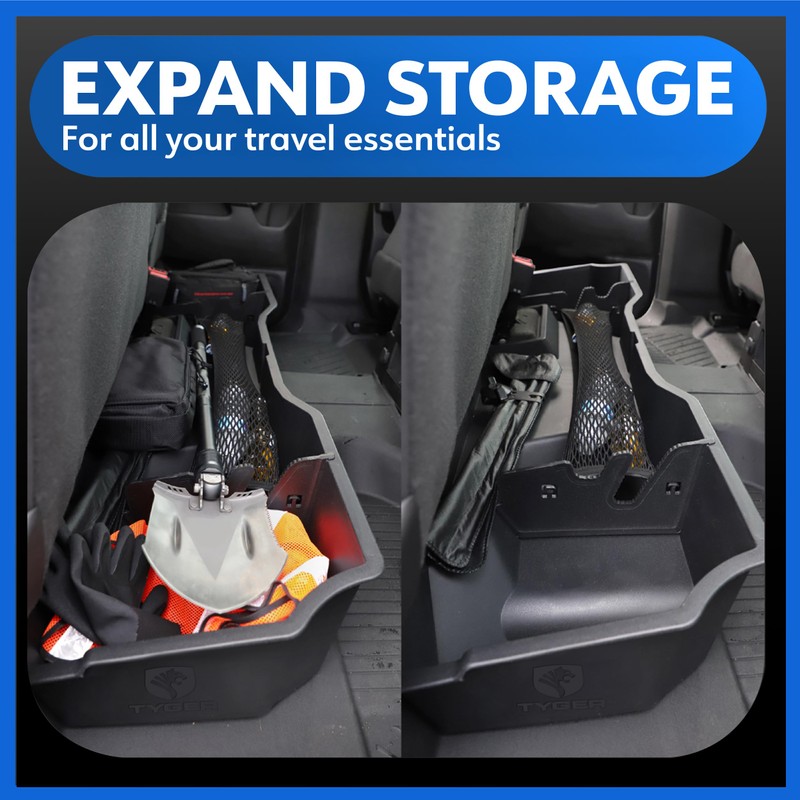 Tyger Auto Rear Under Seat Storage Box Compatible with 2014-2018