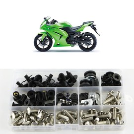 Xitomer Complete Fairing Bolts, Fit for Ninja250R EX250R 2008 2009 2010 2011 2012, Full Set Bodywork Screws/Fastenings/Mounting Kits (Silver)
