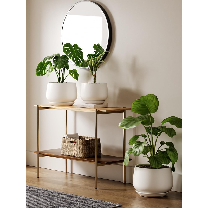 LE TAUCI Ceramic Plant Pots, Set of 2, 10 +