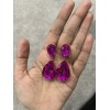 Unbranded 2” Clip On Long Gold Hot Pink Fuchsia Rhinestone