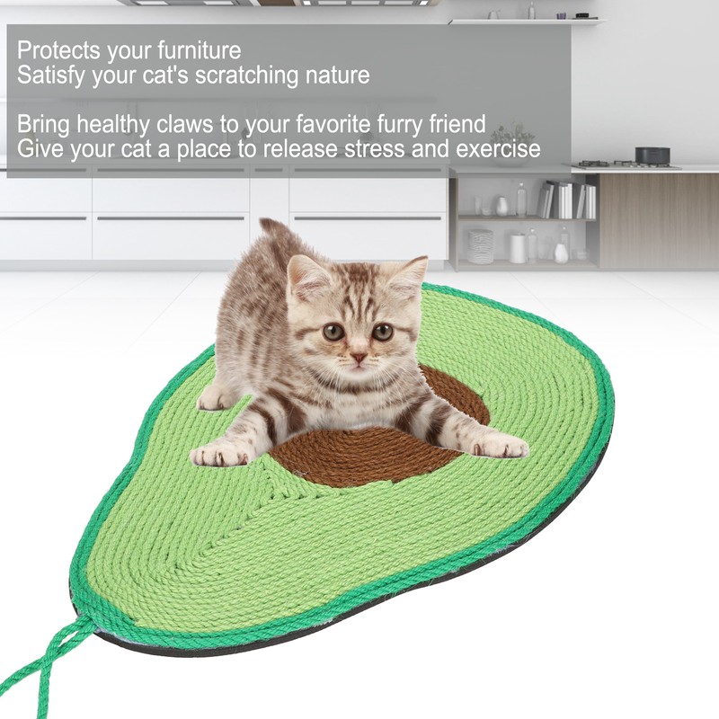 Cat Scratch Pad 28x43cm Avocado Shape Sisal EVA Scratch Resistant