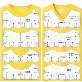 T-Shirt Ruler Guide - 8 Packs Alignment Tool for Vinyl Press - Acrylic Craft Calibration Template - Centering Design Guide for Fabric Cutting - Durable & Flexible