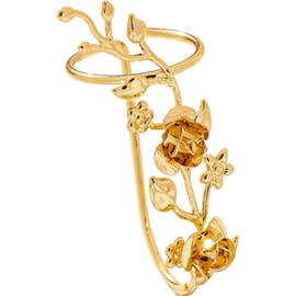 Boho Rose Flower Finger Ring Vintage Wrap Open Ring Gold Rose Fingertip Ring Adjustable Stacking Jewelry for Women (Gold, One size)