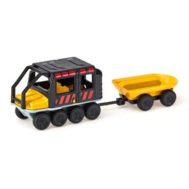 siku 1679, Argo Avenger Off-Road Vehicle with Trailer, Metal,Plastic, Black,Yellow, Detachable trailer