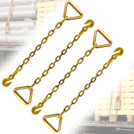 SENKEYFE Trailer Chain Extension | 5/16" Ratchet Tie Down Straps with Grab Hooks | 4700 Lbs WLL Zinc-Coated Hooks | Heavy Duty Axle Tire Straps Over The Wheel for Trucks