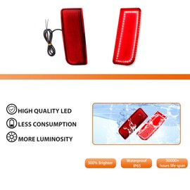 ADIIL Red Lens Rear Bumper Reflector lights For 10-14 Subaru Outback Red LED Brake Tail Lights Lamps OE-spec LH & RH