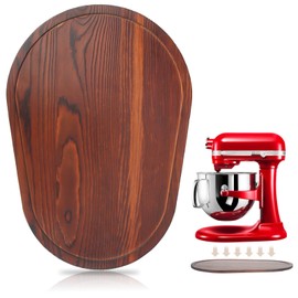 Compatible with Kitchen Aid Mixer Slider for 5.5-8 QT Stand Mixer, Pine Wood Kitchen Aid Sliders for Countertop, Mixer Slider Mat for Kitchen Aid Stand Mixer, Kitchen Aid Mixer Sttachments (Brown)