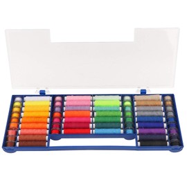 Sewing Thread Assortment Set, 64Pcs Bobbins Sewing Threads Kit with Storage Case for Hand and Machine Sewing(32 Thread Spools and 32 Bobbins)