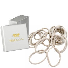 HAARallerliebst Hair Bobbles Extra Strong (Pack of 20 | Gold | 5 cm) with Box for Storage (Box Colour: White) (Box Colour: Pink) (Box Colour: White)