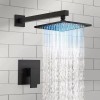 Rozin 8" Rainfall Shower Head Matte Black Shower Faucet System