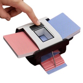 Automatic Card Shuffler 2 Deck, Electric Shuffling Machine for 1-2 Decks, Recharge Shuffler Machine for Poker, UNO, Blackjack, Texas Hold'em