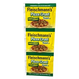 Fleischmann's Pizza Crust Yeast Strip of three 1/4oz packets Fleischmanns