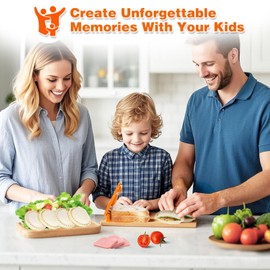 Jsroroda Sandwich Cutter and Sealer Leak-Proof BPA-Free for Kids Lunch, Crustless PB&J Round, Biscuit & Cookie Dough, Orange