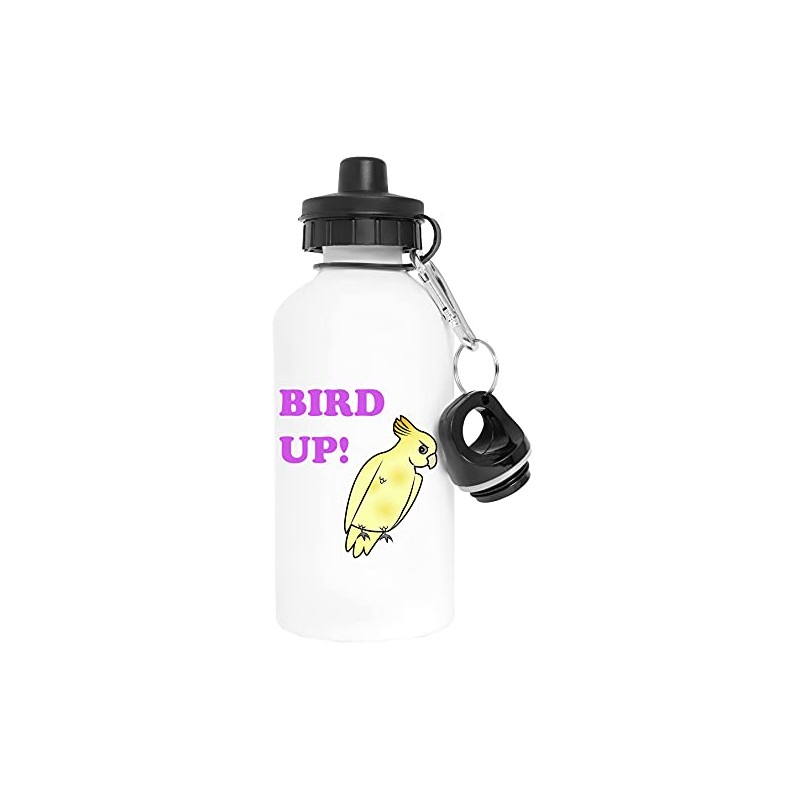Bird Up Aluminium White Water Bottle with Screw Cap White