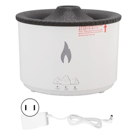 Flame Aroma Diffuser Seajelly Atomizing Humidifier Home Spitting Smoke Ring Humidifier with Flame Light Black Crack 100‑240V US Plug