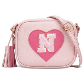 KKXIU Kids Purse Toddler Gifts for Girls and Women Vegan Leather Crossbody Bag with Tassel (N)