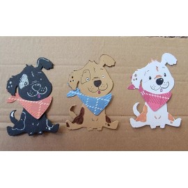 Unbranded 1 Cute Dog In Bandana Scarf Cardstock die cuts scrapbook cards