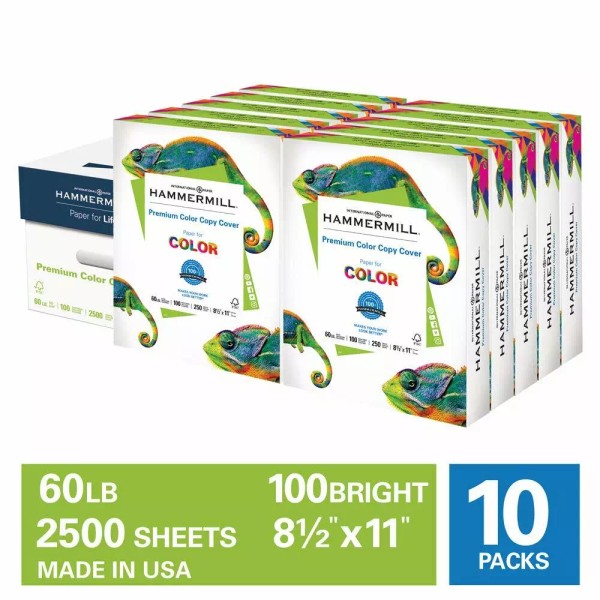 Hammermill Premium Color Copy Cover 60lb Cardstock, 8.5 x11, 100Brt,