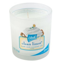 Glade Candle Clean Linen Scent Jar 3.8 Oz