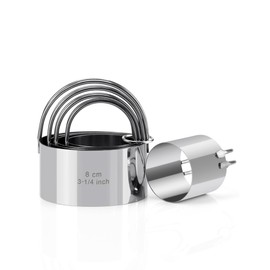 BS-VOG Ausstechformen 5-teiliges Set, Cookie cutter mit Griff, Edelstahl Runder Ausstecher zum Backen, Professionelles Kreis-Ausstecher-Tool für Backliebhaber und Hobbybäcker