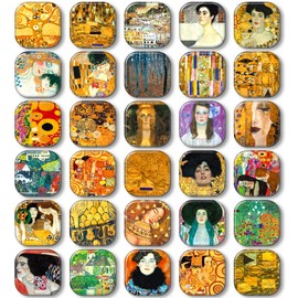 MORCART 30Pack Decorative Magnets Art Fridge Magnets Cute Refrigerator Magnets Glass Magnets for Locker Whiteboard School Office and Kitchen (Klimt)