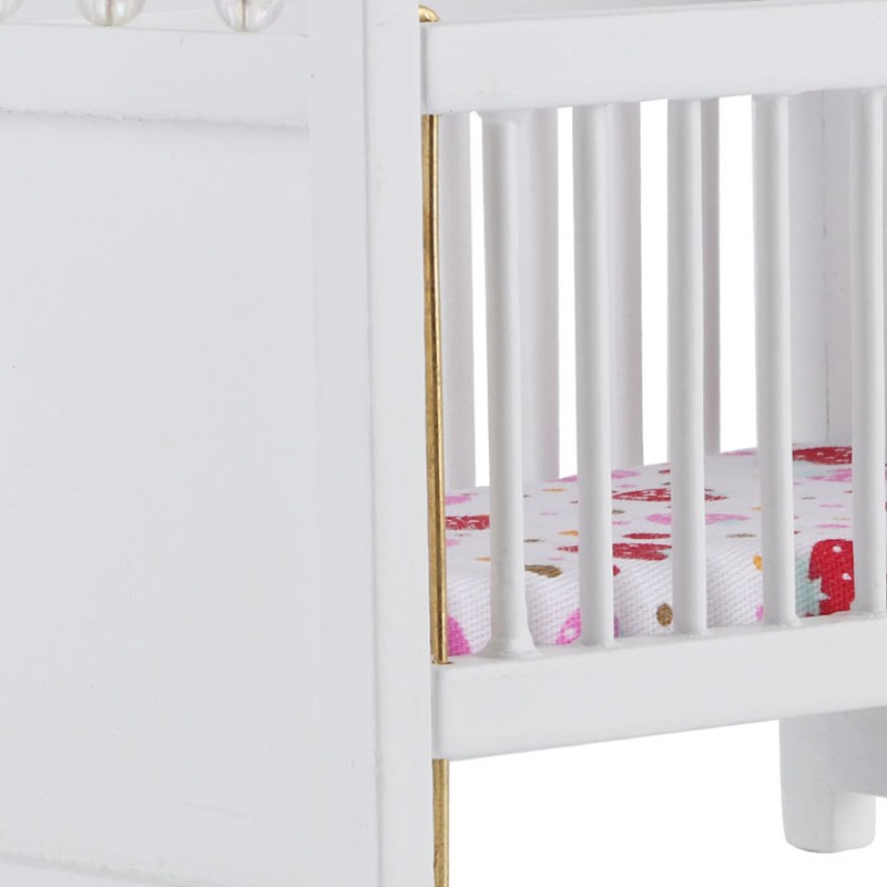 1:12 Dollhouse Mini Bed Model with Mattress Simulation Furniture Model