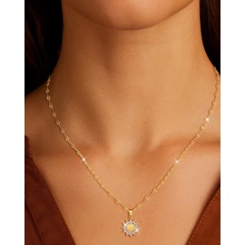 Yatumery Cubic Zirconia Necklace, 14K Gold Plated Dainty Diamond Necklaces For Women Simple CZ Gold Jewelry Choker Necklaces for Women Trendy Gifts