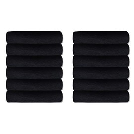 A & B TRADERS Guest Towels Packs 100% Egyptian Cotton 30cm x 50cm Soft Quick Dry (Black, 12)