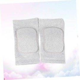 Baluue 2pcs Fitness Training Knee Support Pads Grey Sponge Knee Protectors for Sports Breathable Non- Design Double Straps for Enhanced Stability and Comfort