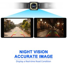 Unifizz Car Rear View Camera Ultra HD 12 LED Night Vision, Backup Camera Waterproof Reverse Camera 140° Wide View Angel for Cars, SUV, Trucks, RV