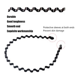 Etercycle 3PCS Metal Hairbands, Black Fashion Spring Headband for Men & Women,Unisex Elastic Sports Wide Hair Band Hoop Clips Accessories