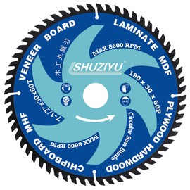 LSHUZIYU. 190 mm 60T, centre hole 30 mm with 25.4-22.23-20-15.88 mm washer, circular saw blade for woodworking, saw blade for wood.