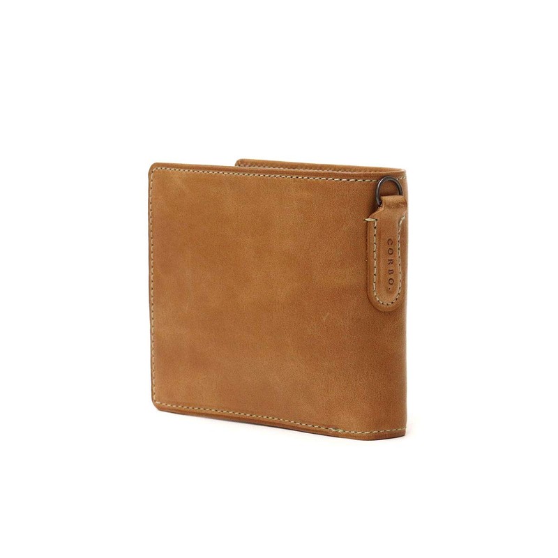 Corvo 8LO-9931 Men's Bifold Wallet with Coin Purse, Khaki