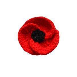 Red and Sparkle Black Poppy Flower with a Brooch Pin Durable Quality 2.6 inches 6.6cm