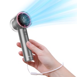 Ventilador de Mano Portátil, Ventilador Portátil Recargable de Velocidad (1-100), Mini Ventilador con Pantalla LED, Regalos para Mujeres, Hombres, Viajes, Camping - Edición Limitada Fuchsia/Níquel