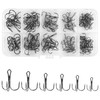 Fishing Treble Hooks Kit 110pcs/box High Carbon Steel Round Bend