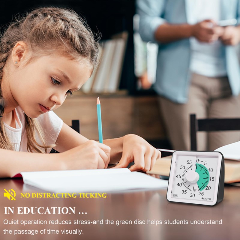 Secura 60-Minute Visual Countdown Timer for Kids & Adults, Classroom