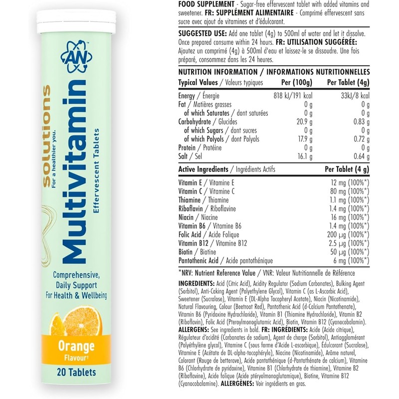 Applied Nutrition Solutions Multivitamin Effervescent Tablets – Essential Vitamins &