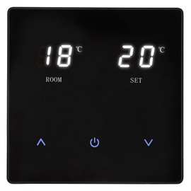 Wengart Heating Thermostat WG828, Touch Button AC230V 10A for Water Underfloor Heating, Linkable Gas Boiler, Only Suitable for 86 x 86 mm Installation Box, Black