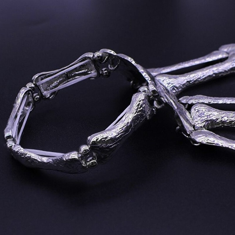 MIUNIKO Halloween Cosplay Punk Gothic Plated Skull Skeleton Bone Hand