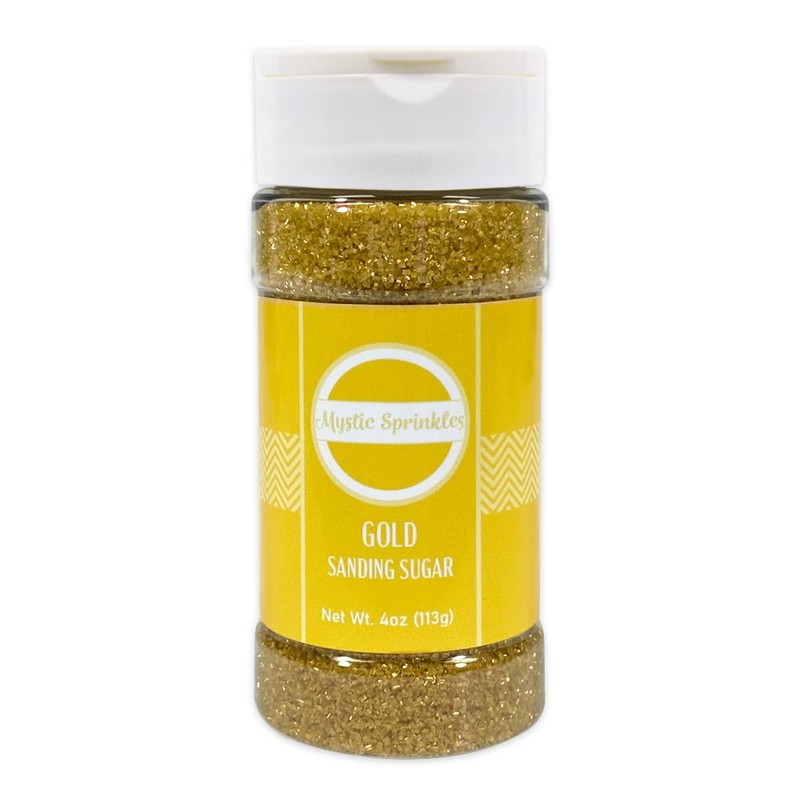 Mystic Sprinkles Sanding Sugar 4oz Bottles (Gold Sanding Sugar 4oz)