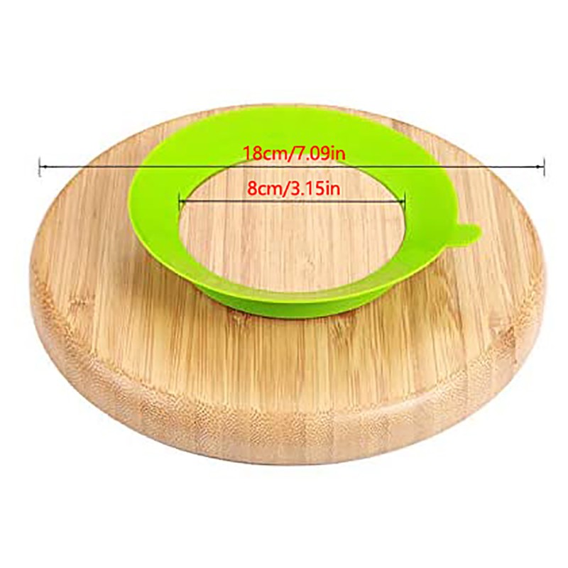 Baby Dinner Plates Portable Non Slip Baby Suction Plate Bamboo