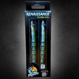 Lazy Lures - The Renaissance Eel 18g / 14cm, 2 Segmneted Eels Per Pack, Realistic Swimming Action, 3D Eyes And Super Sharp Hook, Perfect For Sea And Freshwater Fishing (Green)