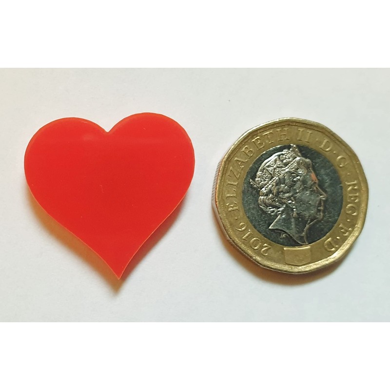 8 Pcs Small Red Acrylic Love Heart Fridge Magnets |
