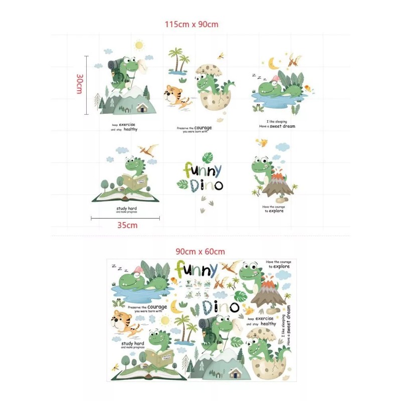DaraBaby Vinil Decorativo Infantil Dinosaurios Animales Bebé Niños