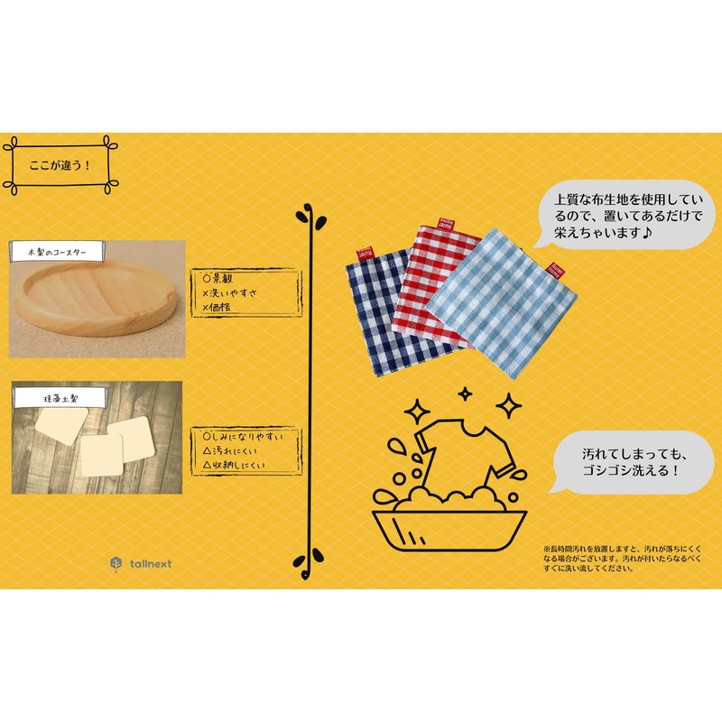 tallnext Coasters Fashionable Cloth Set of 4 (Navy)