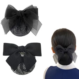 Chignon Net Bun Net Ribbon, Hair Net Ribbon, Set of 2, Women's Hair Accessories, Hair Closure, Graduation Ceremonies, Job Hunting, Dating, Hair Accessories, Suitable for Work, Everyday, Rituals, and