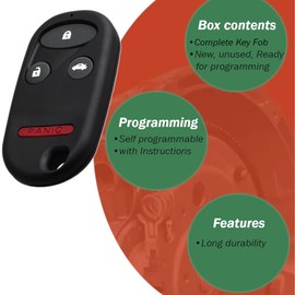 Replacement Key Fob fits for Honda Prelude Pilot Odyssey Insight CR-V Civic Accord Keyless Entry Remote Control # A269ZUA101 # (One)