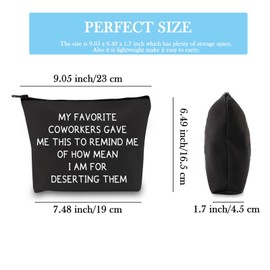 GJTIM Coworker Moving Away Gift for Work Friend Leaving Gift for Coworker Goodbye Farewell Gift Retirement Gift Work Bestie Makeup Bag (Favorite Coworkers Black CA)