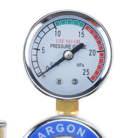 LuckyHigh Argon Regulator CO2 Regulator Gas Welder Welding Regulator with Flowmeter 0-25 L/MIN and 0-25 MPA Pressure Gauge CGA580 Inlet Connection for TIG Welder MIG Welding